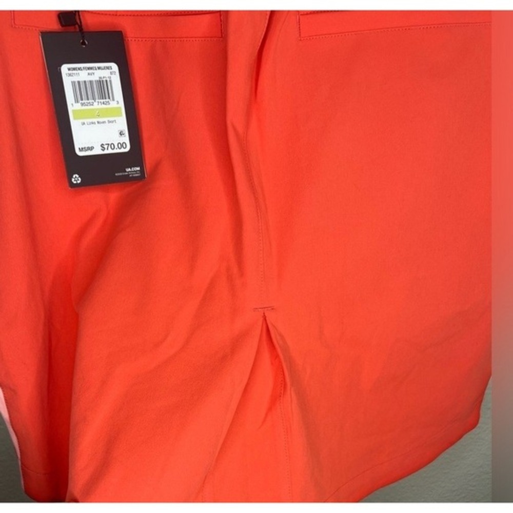 Under Armour Women's Links Woven‎ Skort Orange 4 Tennis Preppy Sporty Summer NWT - Picture 11 of 14